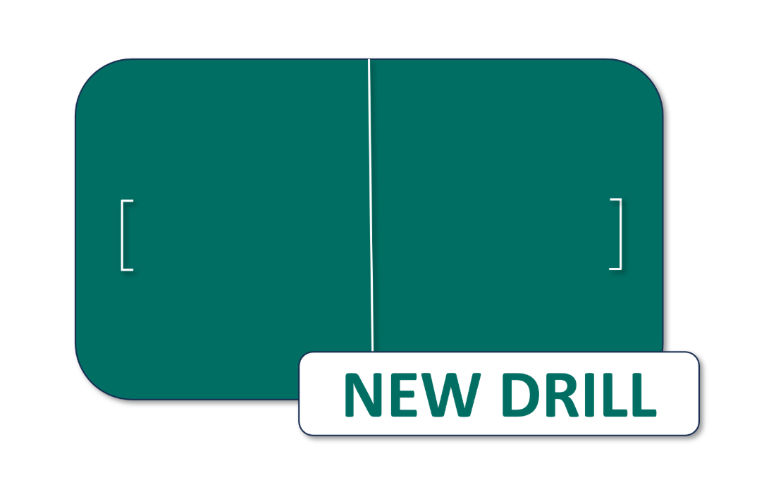 East-west passning drill with one-timer shots